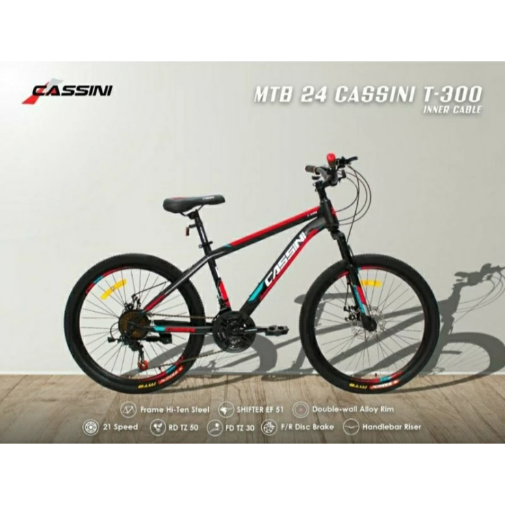 Sepeda Gunung MTB 26 24 Trex Cassini T300 Hiten Steel