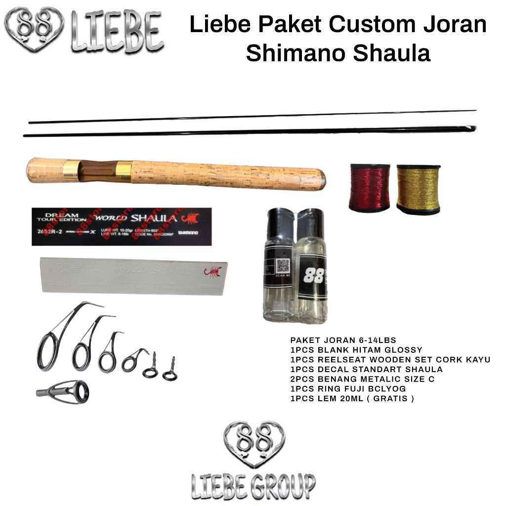 Liebe paket custom joran shimano scorpion shaula 6-14lbs/8-16lbs