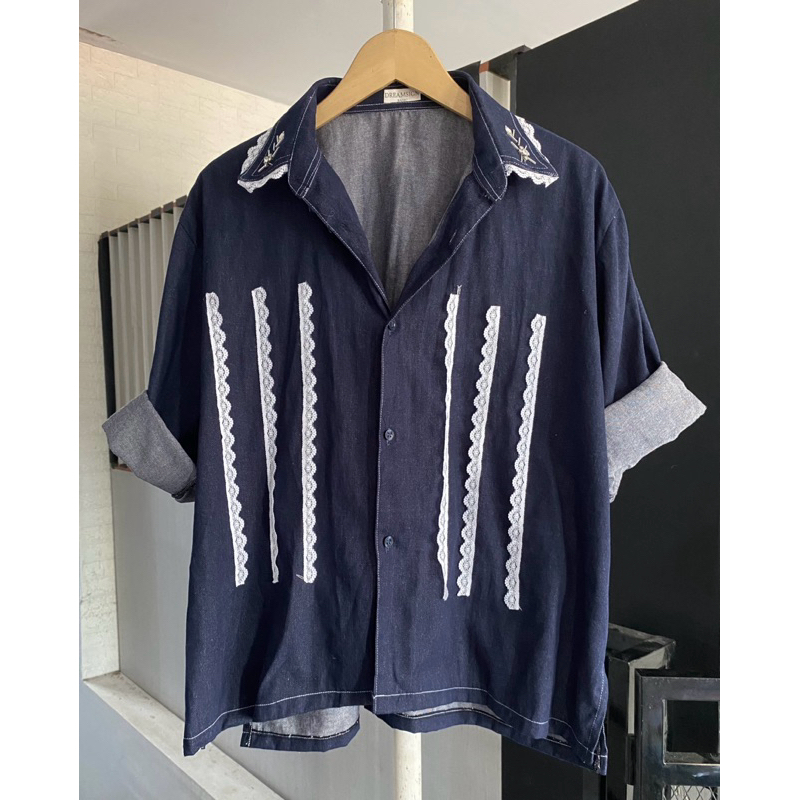 lady shirt / kemeja denim pendek / kemeja denim oversize / kemeja tangan pendek / kemeja levis