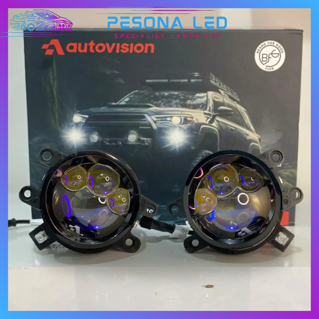 AKINA FL30 BiLED Foglamp Autovision 3 Warna 3 inch 3.0" 12V 85W Blue Candy Lens 3 Colors