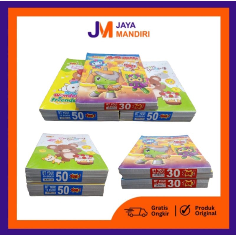 

(10Pcs) Buku Tulis Merek You! 50 Lembar Dan 30 Lembar