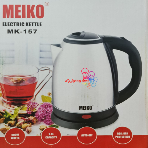 meiko kettle listrik teko hotel stainless pemanas air electric kettle 2 liter 2 L