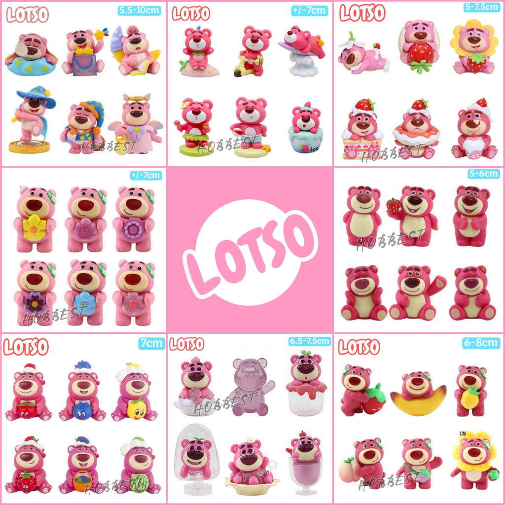 Action Figure TOY STORY : LOTSO Harga Satuan - Miniatur Topper Kue Pajangan Mainan Beruang Pink Lost