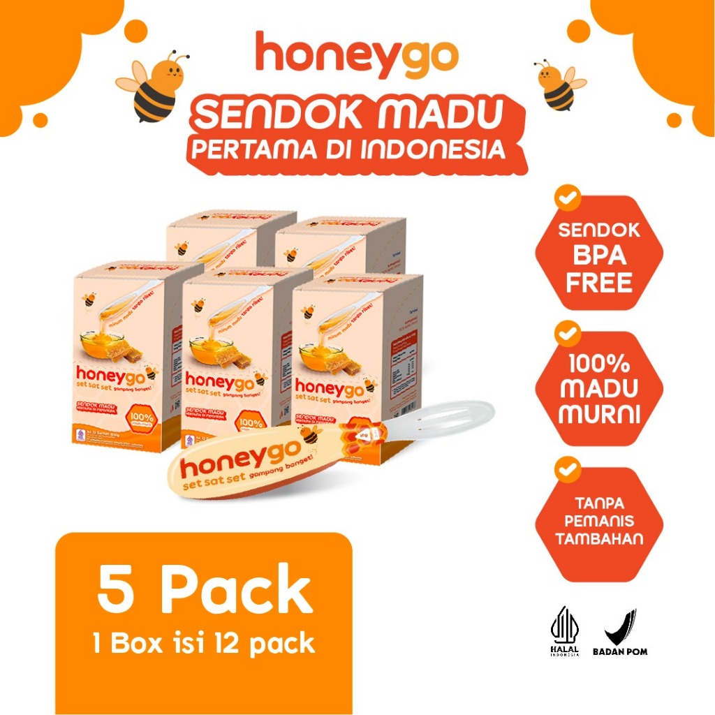 

Honeygo Madu Murni dengan Sendok Showbox - Bundling Hemat 5 Box
