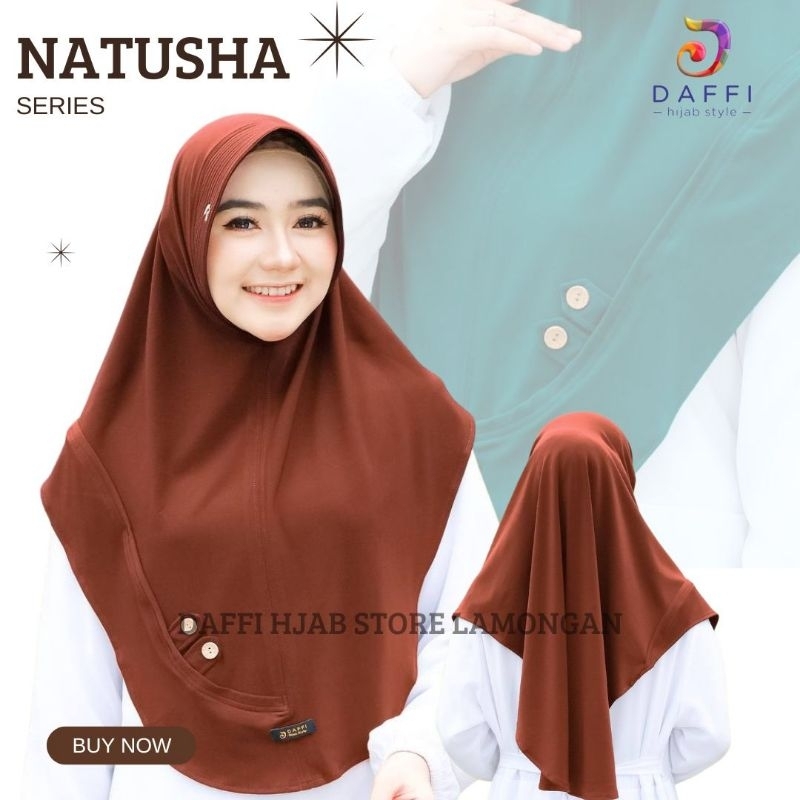 Natusha Hijab Daffi Terbaru Ori Jilbab Instan Jersey Premium Pet Antem Kekinian