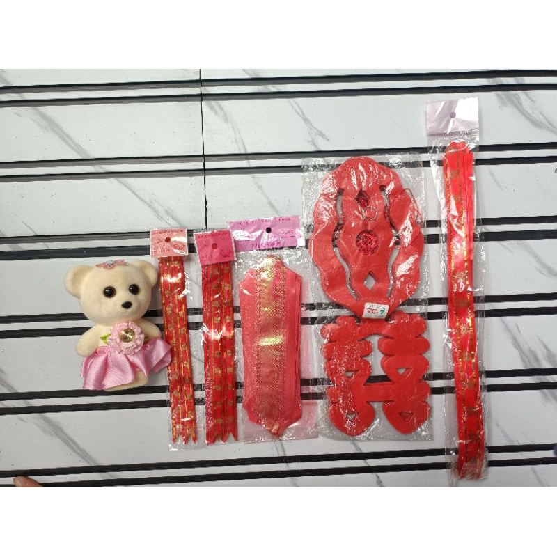 Paket Cuci Gudang/Pita Tarik/Boneka/Hiasan Gantung Shuang Xi/Sangjit