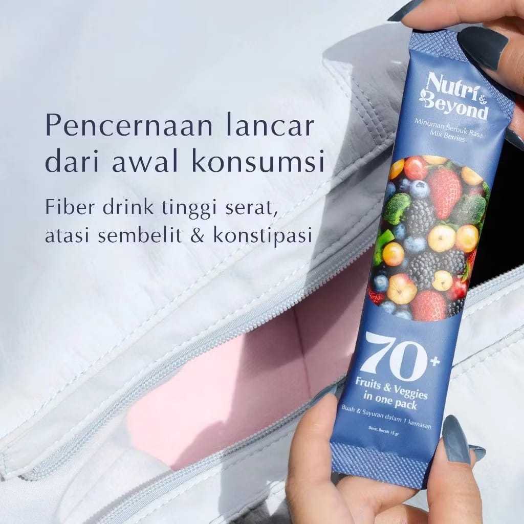 Nutri & Beyond Fiber Drink dengan Buah & Sayur Rasa Mixberry