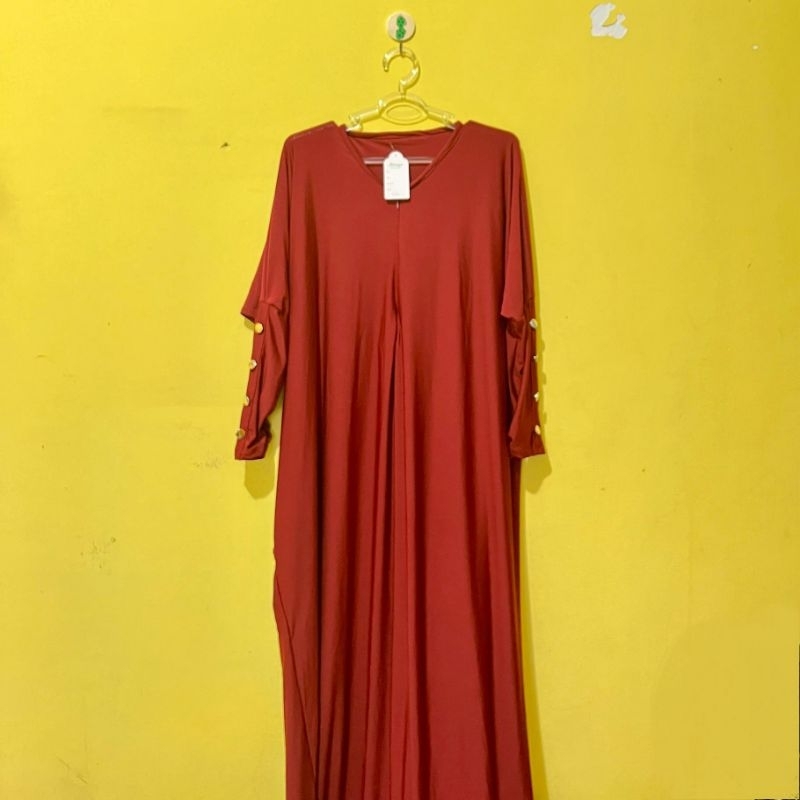 Gamis Jersey Dress Batwing Jumbo Warna Maroon