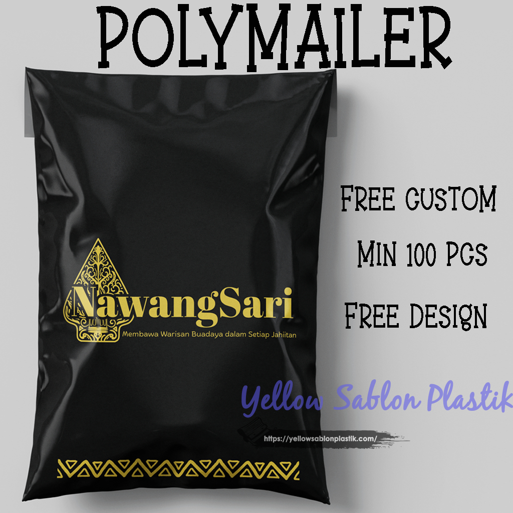 Plastik Polymailer Custom Sablon - Minimal Order 100pcs, Free Design