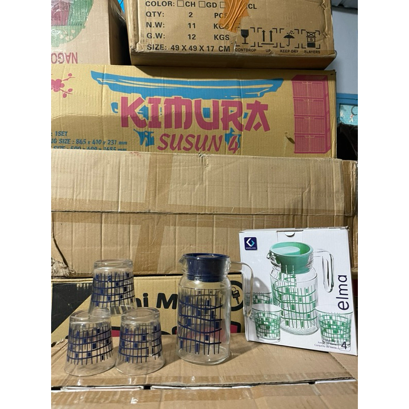 DRINK JAR MOTIF GELAS SET GELAS MINUMAN