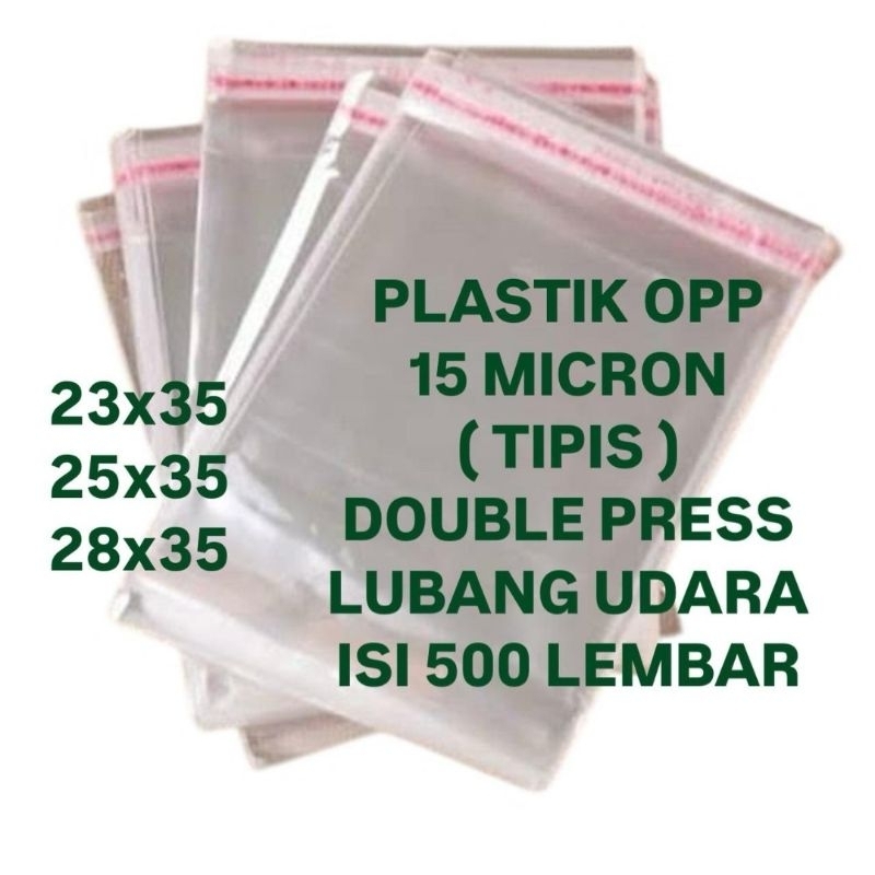 Ay00 500 LEMBAR / PLASTIK OPP SEAL 15 MICRON / PLASTIK OPP LEM BAJU DEWASA PAKAIAN / 23x35 25x35