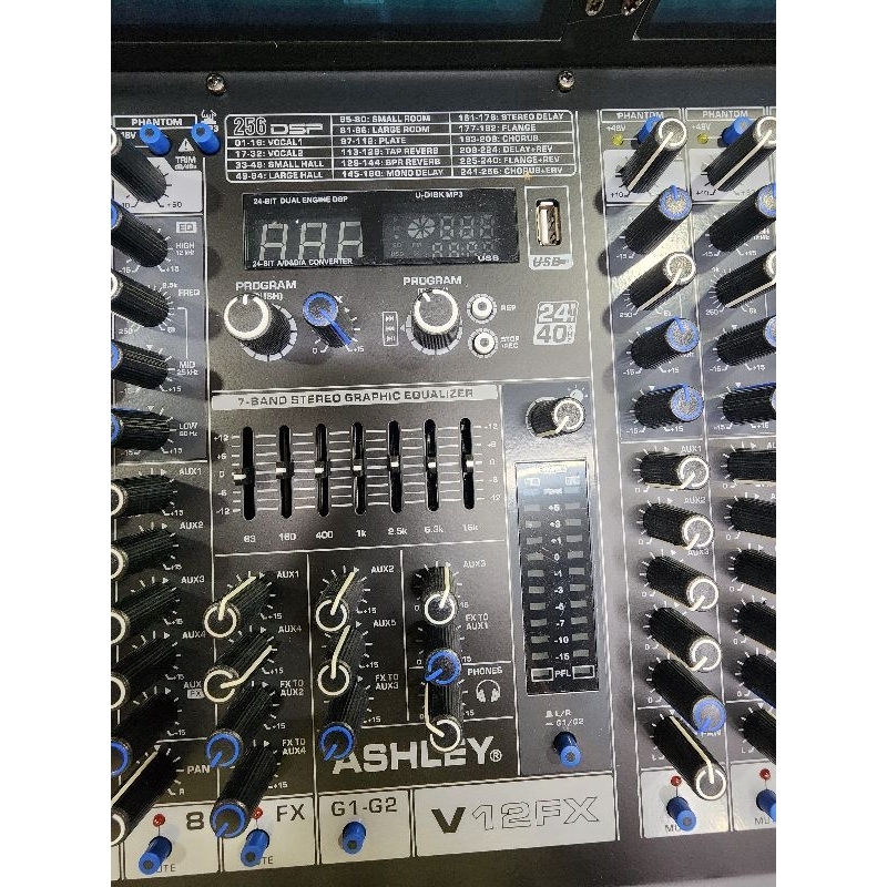 mixer audio ASHLEY 12 canel tipe V12FX / V12 FX / V12-FX – ORIGINAL