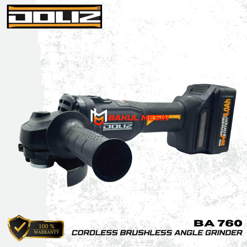 DOLIZ BD 760 Cordless Angle Grinder 4" Mesin Gerinda Baterai 20V BD760