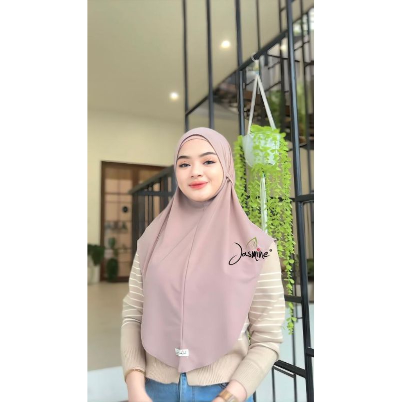 Bergo Instan Jasmine Tali Non Pet Jumbo | Hijab Instan Jersey Premium