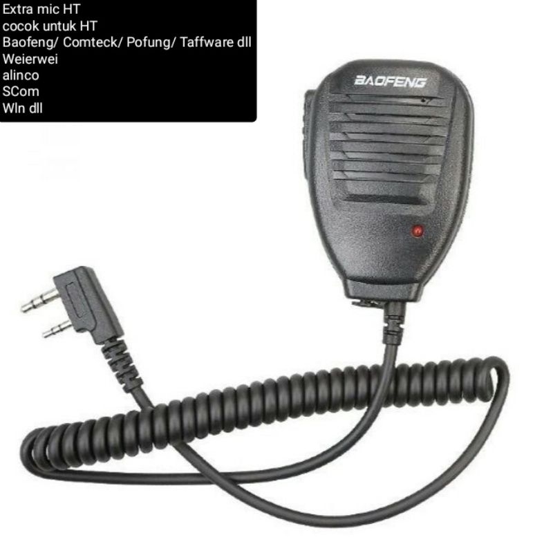 Extra mic HT Baofeng mic eksternal dan speaker untuk HT cina universal HT Baofeng Pofung weierwei VE