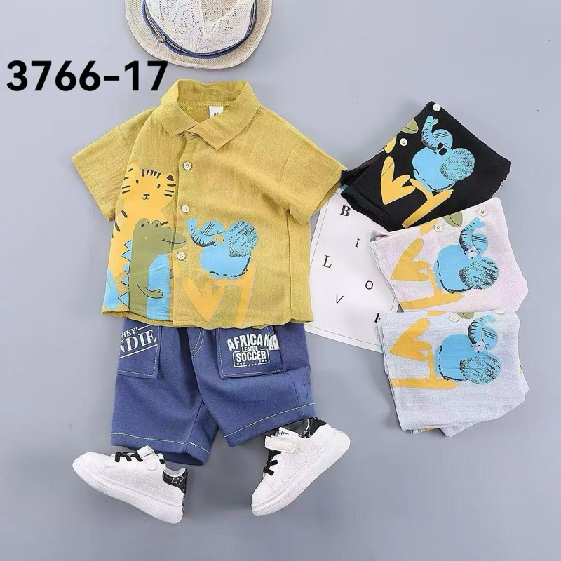 Setelan kerah anak import /  setelan kemeja anak laki-laki /  setelan polo anak bayi laki-laki / kad