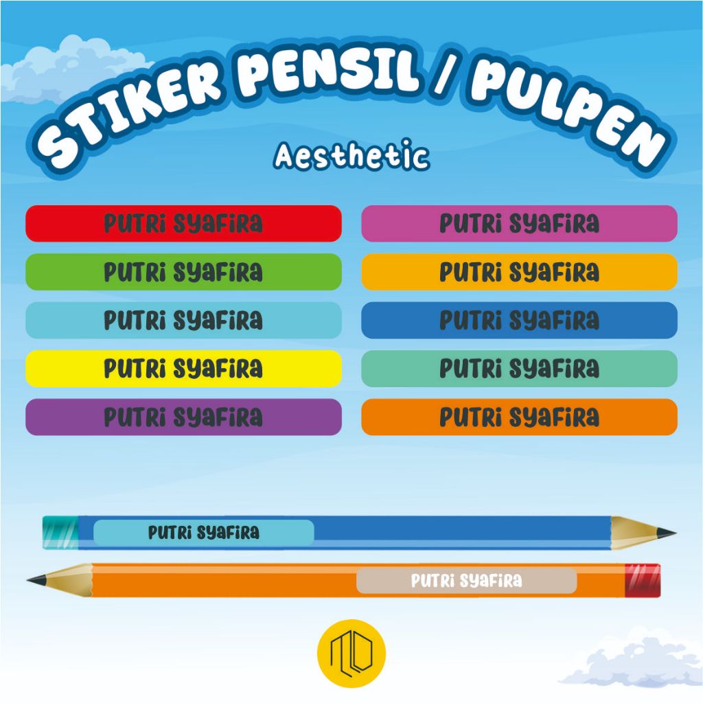 

( ISI 50 PCS ) STIKER PENSIL CUSTOM NAMA WARNA NEON LIGHT / STIKER LABEL NAMA ANAK CUSTOM / LABEL STIKER NAMA WATERPROOF CUSTOM NAMA / STICKER STIKER NAMA ANAK CUSTOM / STIKER PENSIL CUSTOM / STIKER PULPEN CUSTOM / STIKER PENGGARIS CUSTOM
