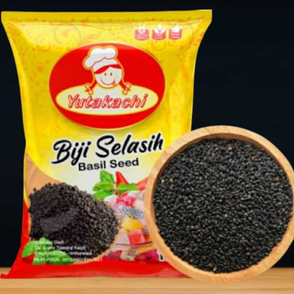 

Biji Selasih Yutakachi 1000 Gram Kemasan 1kg Basil Seed Grade Import Herbal Produk Memperlancar Sistem Pencernaan