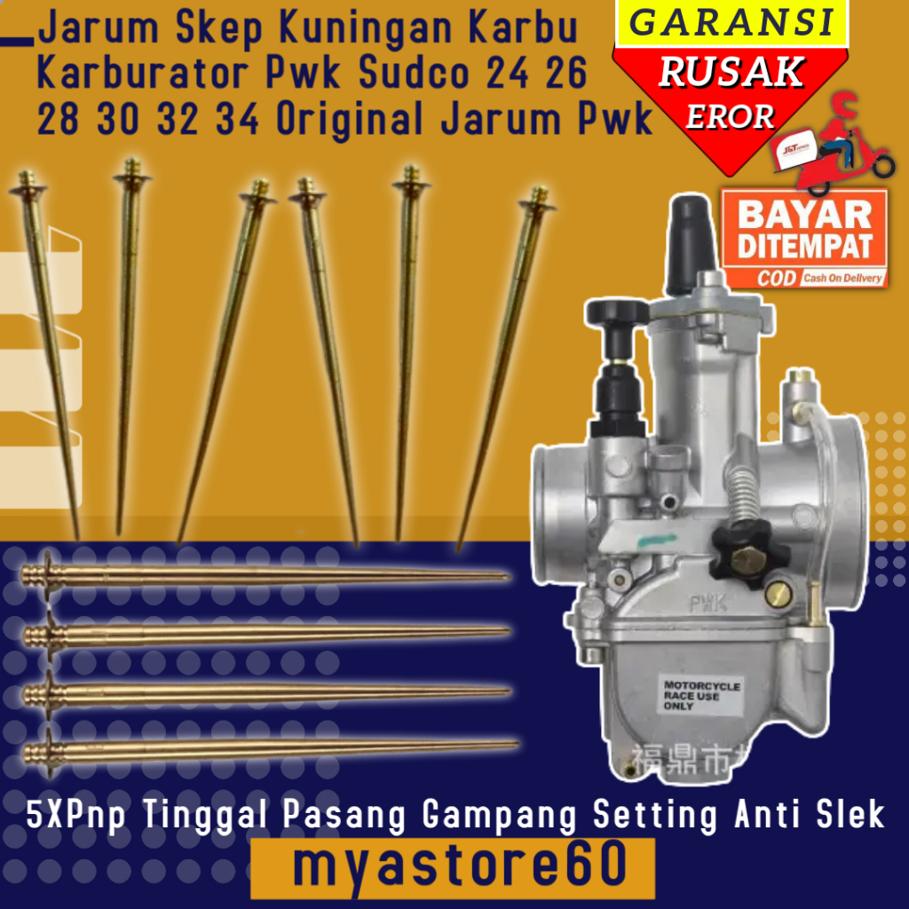 Jarum Skep Kuningan Karburator PWK SUDCO 24 26 28 30 32 34 Original Jarum Pwk