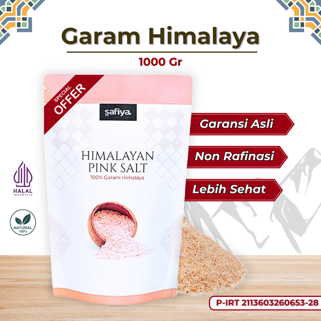 

Garam Himalaya 1 Kg | Himalayan Pink Salt Asli Penyedap Rasa