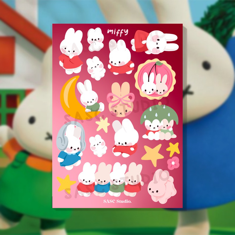 

MIFFY rabbit bunny stikersheet a6 | stiker dekorasi journaling korea