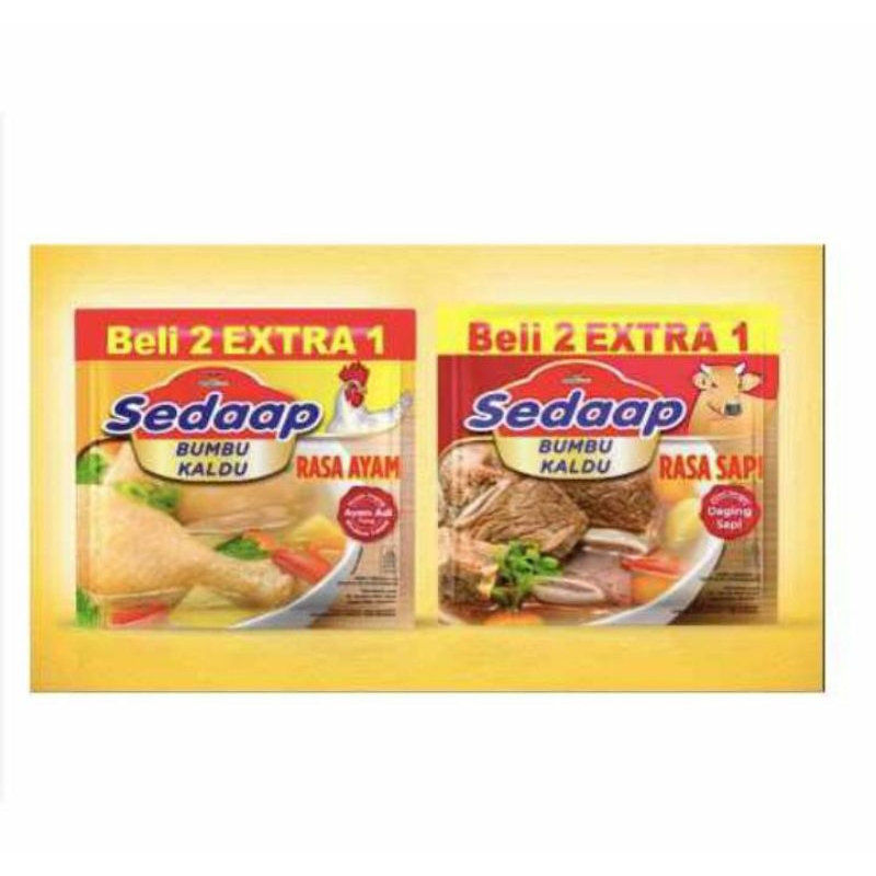 

Sedaap Bumbu Kaldu Ayam / Sapi isi 1 renceng 18 pcs / Sedaap Renceng