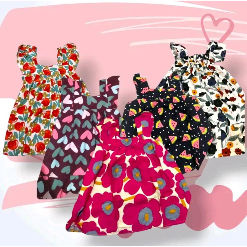 (Free Ikat Rambut) Paket Usaha Dapat 5 Daster Anak Bahan Rayon Adem Daster Sambung Anak Fashion Kids