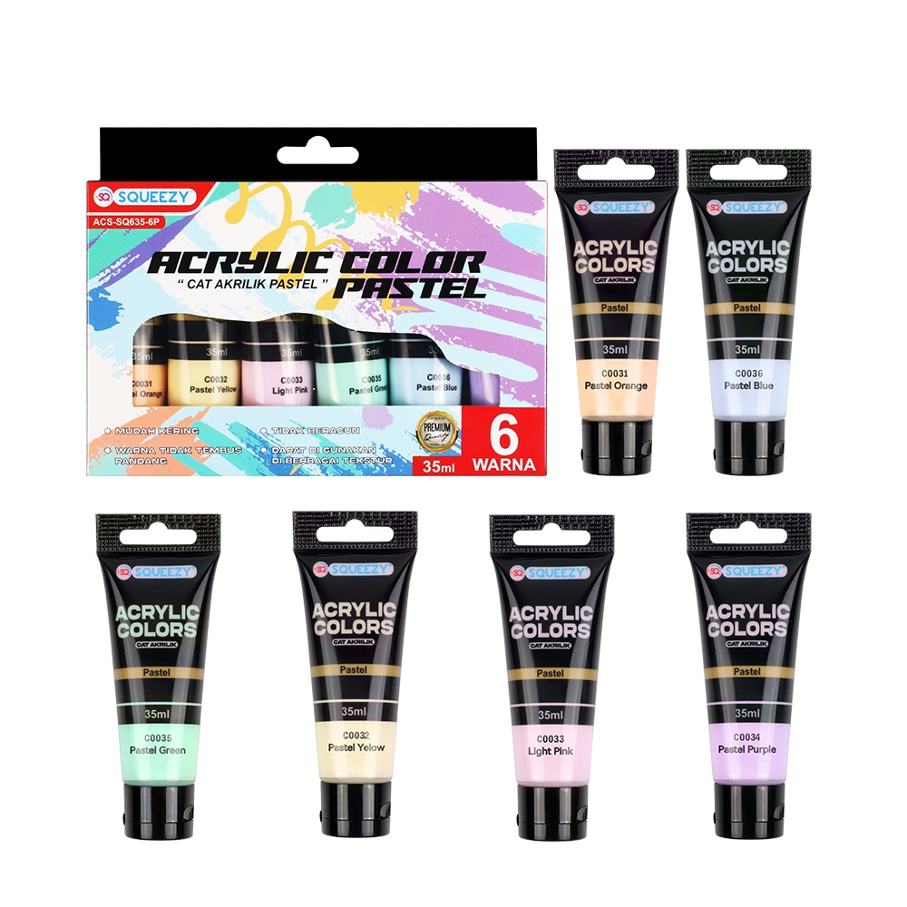 

TBMO SQUEEZY ACRYLIC COLOR PASTEL 35ML 6W SQ635-6P - (48)