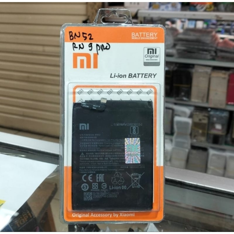 Baterai Xiaomi Mi BN52 for Xiaomi Redmi Note 9 Pro 4920mAh Original