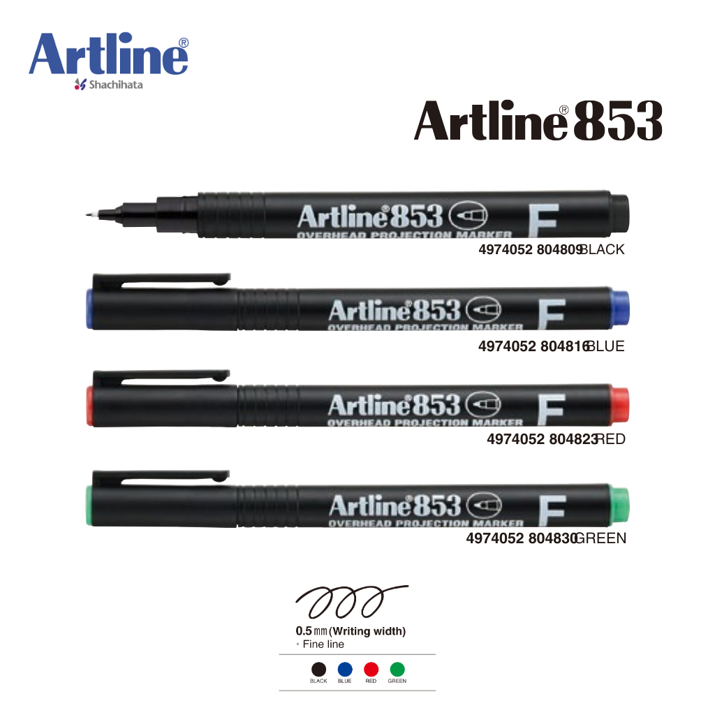

Spidol Artline OHP Overhead Project Permanent Marker F Fine Line EK-853N