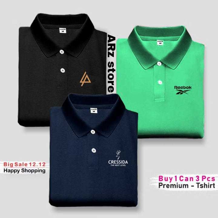 PROMO COD BUY 1 GET 3 PCS Kaos Kerah Polo | Linkin Pack/Cressida/ R33Bok  | Pria Distro T-Shirt D M/