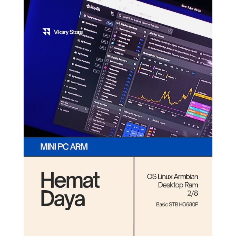 Mini PC Armbian Linux Desktop Basic STB HG680P - Hemat Energi