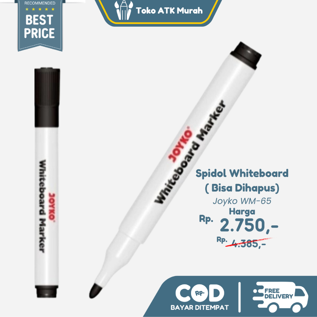 

Spidol Papan Tulis Whiteboard Marker Joyko WM-65 Dapat Dihapus