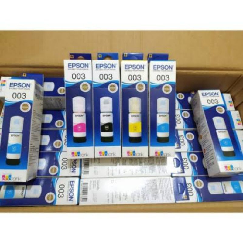 PAKET 1 DUS  TINTA EPSON 003 (BCMY) ISI 60 PCS ,L1110/L3101/L3150/L5150