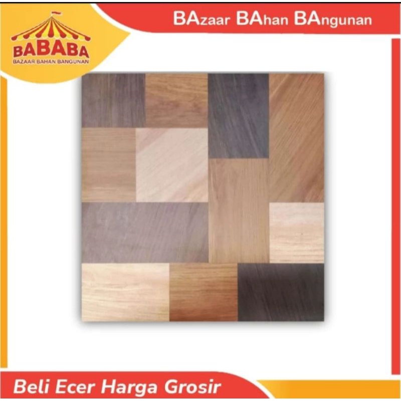 KERAMIK LANTAI MATTE HALUS MOTIF KAYU 40X40 ESTIMA OAKWOOD BROWN