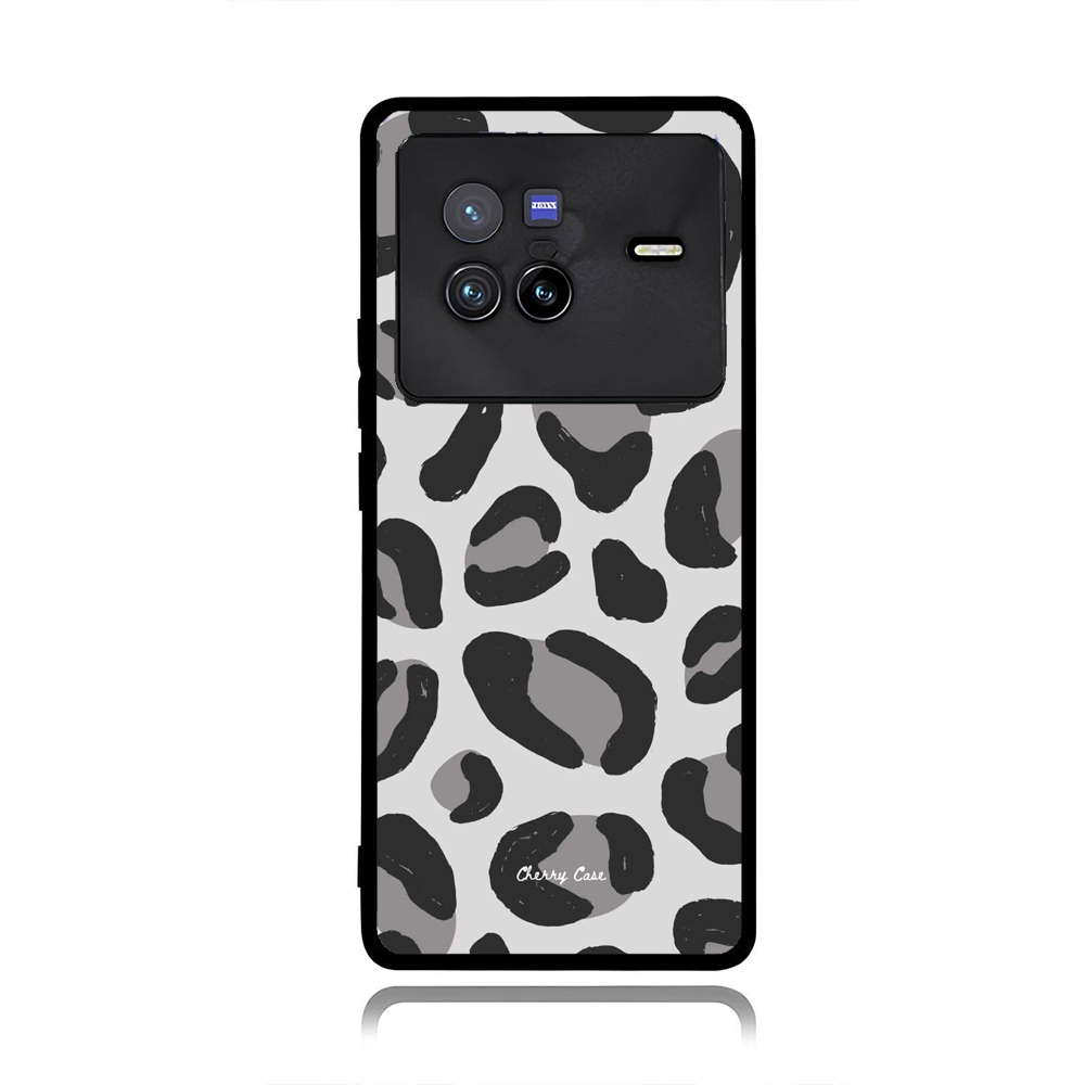 Phone Case VIVO X90 X80 X70 X60 X50 Pro TPU Rubber Softcase Black Grey Leopard Pattern