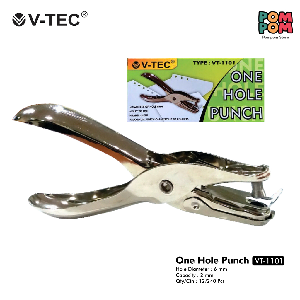 

One Hole Punch V-Tec Pembolong Kertas V-Tec VT-1101
