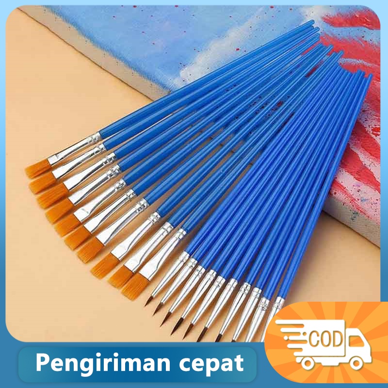 

Kuas bulu lukis cat air atau cat minyak Gypsum Doll Hook Pena 100pcs