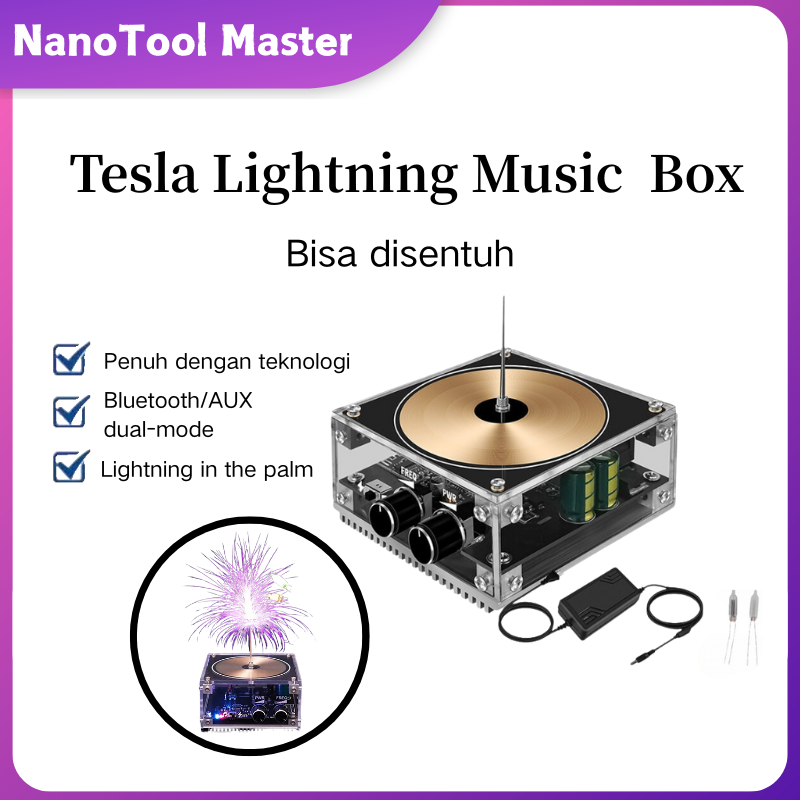 Tesla Coil Lightning Music Box | Artificial lightning can be touched, Bluetooth aux dual-mode audio 