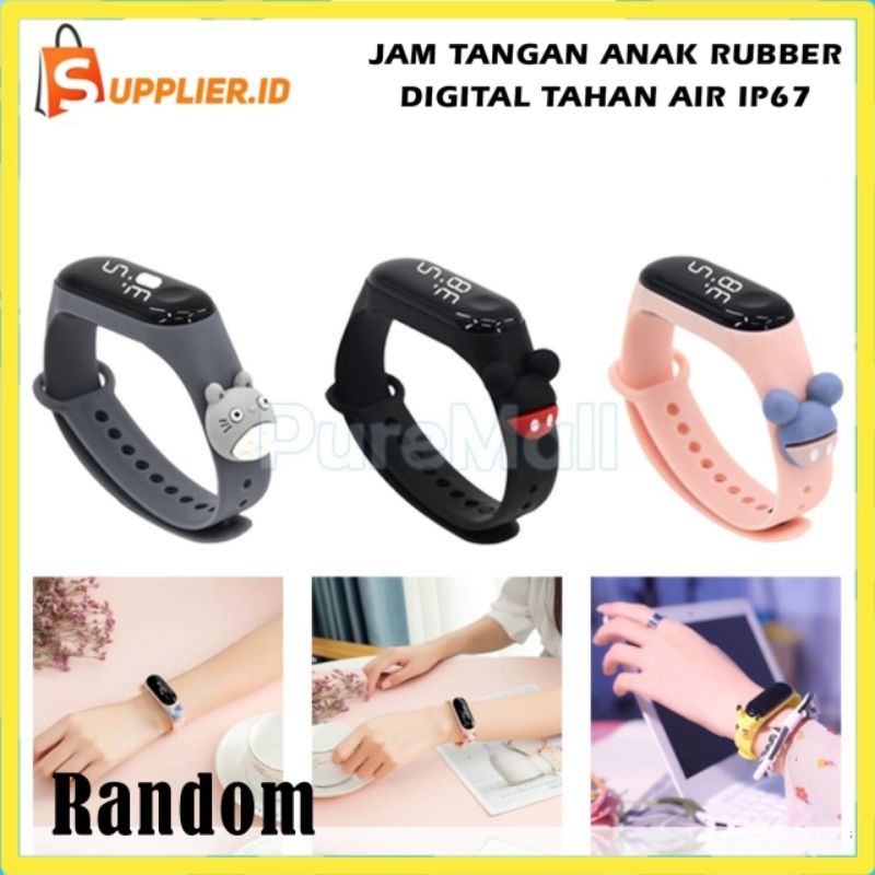 Jam Tangan Anak Digital Elektronik Tahan Air LED Rubber IP67