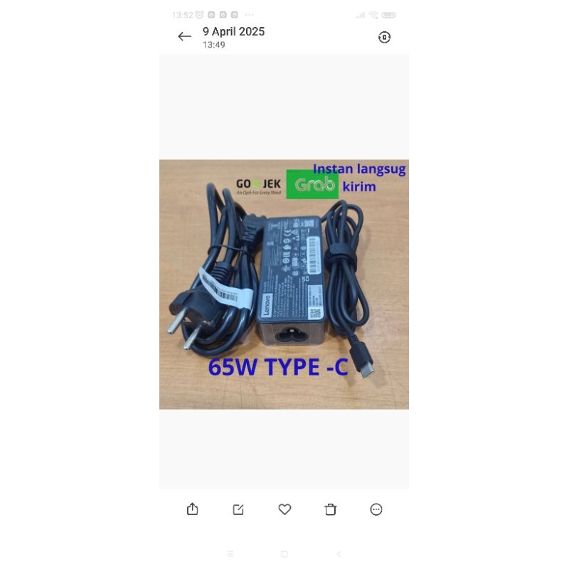 Adaptor Charger Yoga Slim 7 Carbon 13ITL5 Slim 7 Pro-7