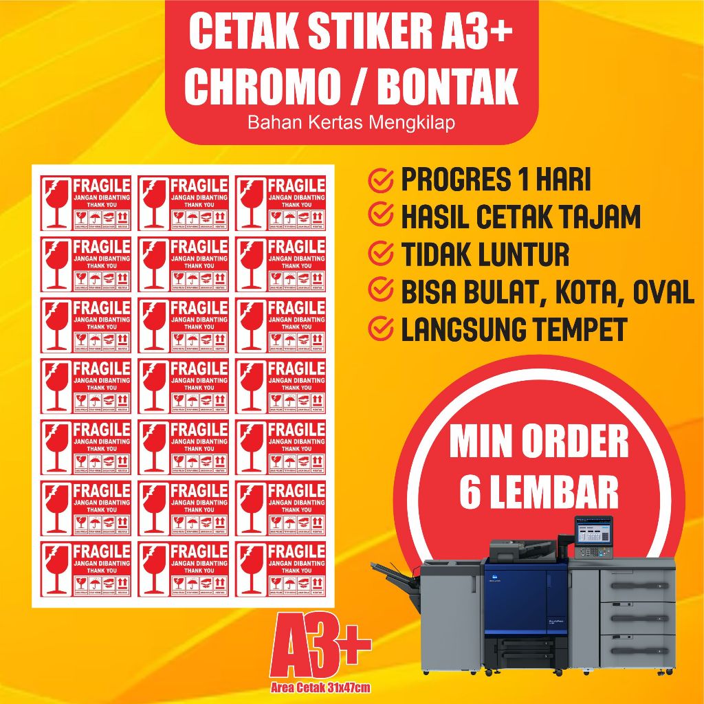 

Digital Print A3+ Cetak Sticker Stiker Cromo Stiker HVS