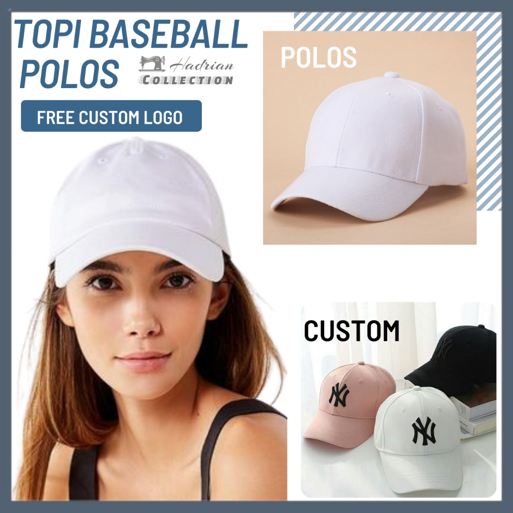 Topi baseball custom bordir nama dan logo | Topi Polos warna warni pria dan wanita