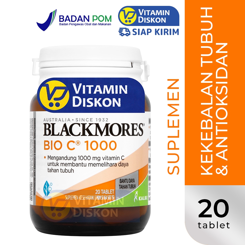 BLACKMORES BIO C 1000MG BPOM KALBE - 20 TAB | Suplemen Vitamin C Imunitas, Daya Tahan Tubuh Dan Anti