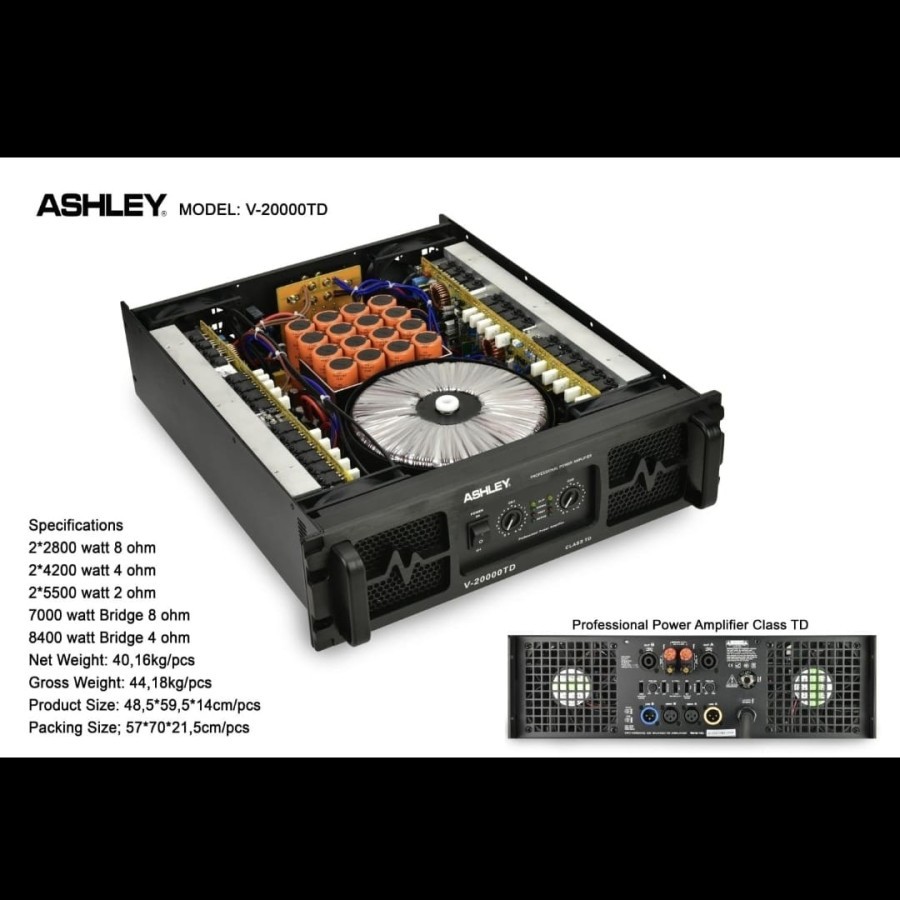 POWER AMPLI ASHLEY V 20000 TD/ POWER AMPLI ASHLEY V20000TD CLASS TD