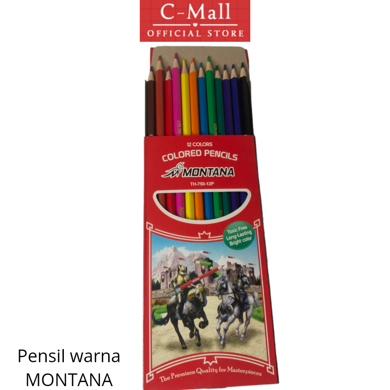 

C-Mall Pensil Warna Panjang Montana 12 Warna TH - 750 - 12P