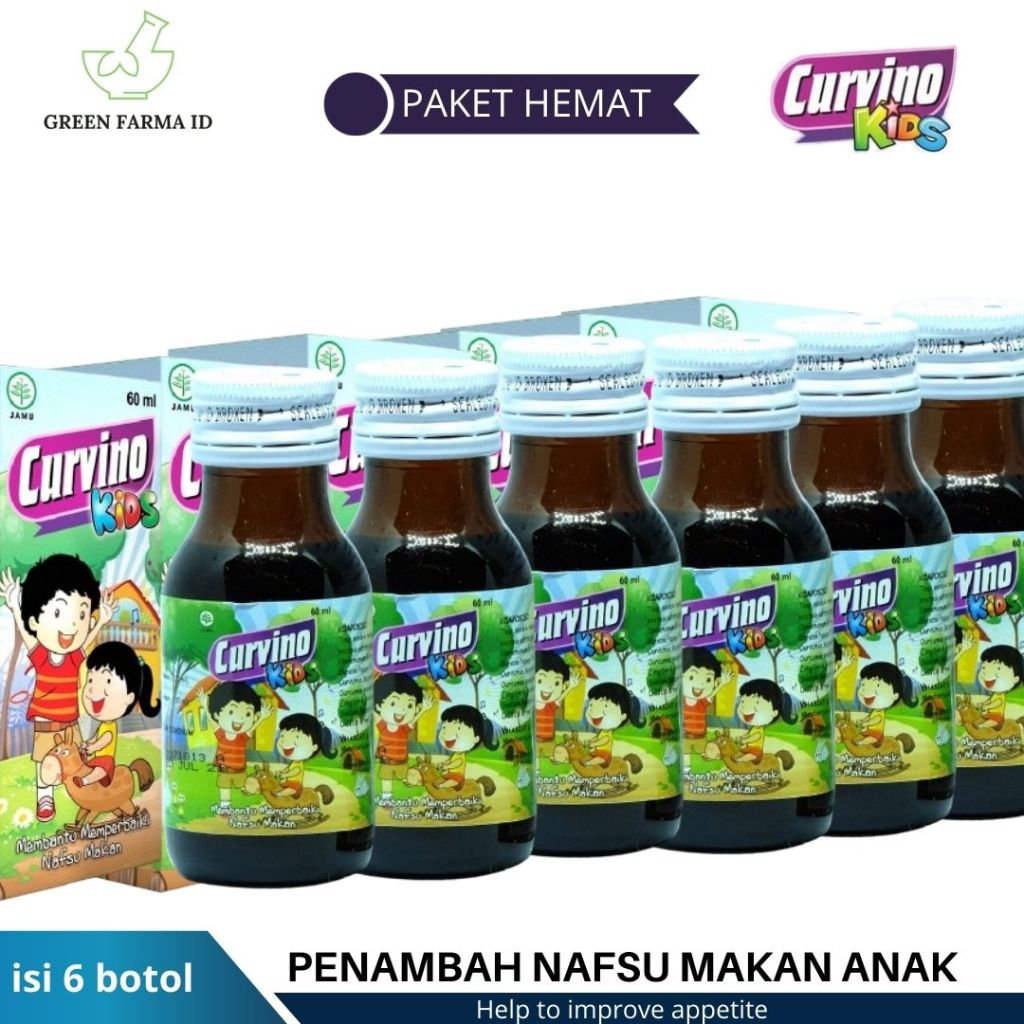 【BUNDLING HEMAT】Curvino Kids Vitamin Penambah Nafsu Makan Anak 2-12 Tahun - 6 Botol