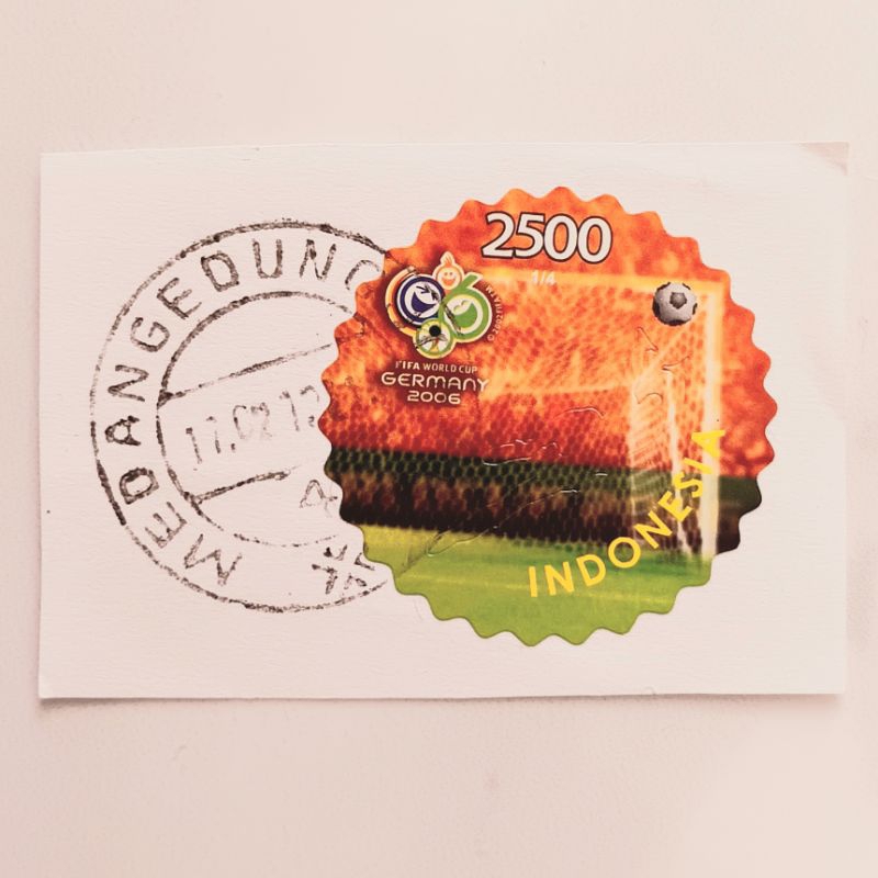 

(K12) Cap Pos Jelas Perangko Indonesia 2006 Piala Dunia Jerman 2.500 Rupiah Used