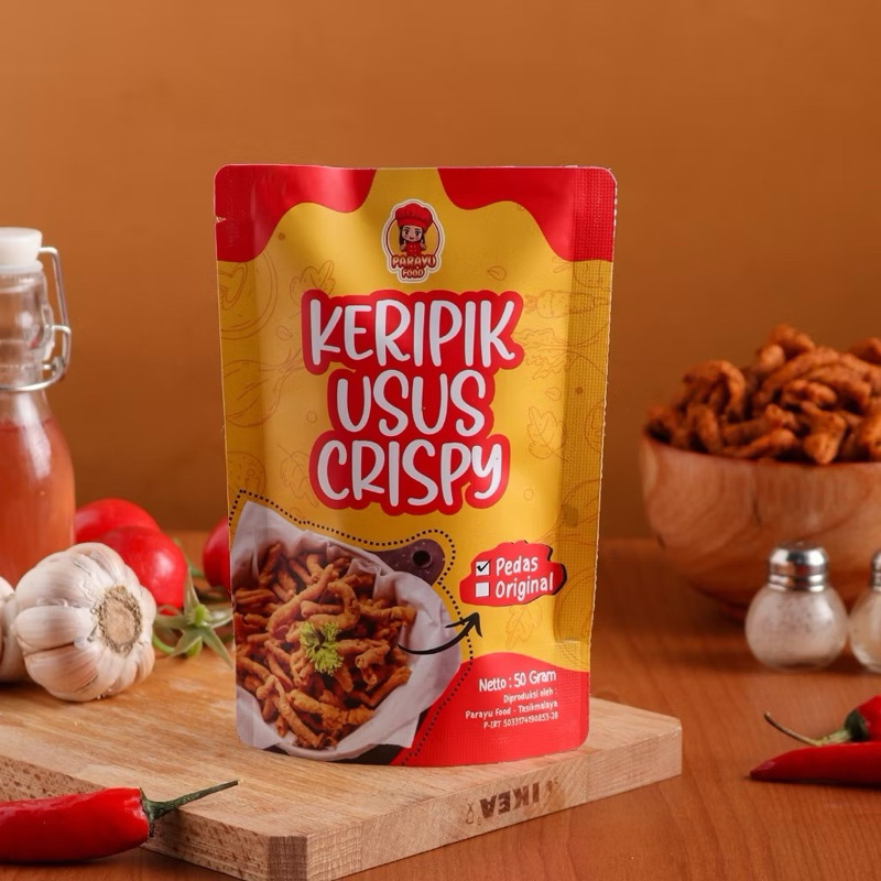 

Keripik Usus Crispy Original Pedas Parayu