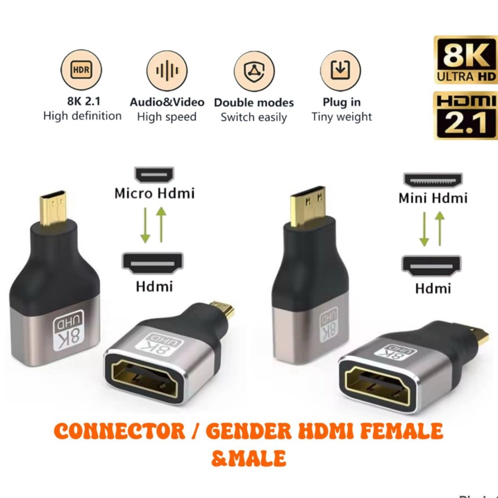 Konektor Mini Hdtv to Hdtv female / Connector Mini Hdtv to Hdmi / ￼Konektor Hdmi Male To Female L / 